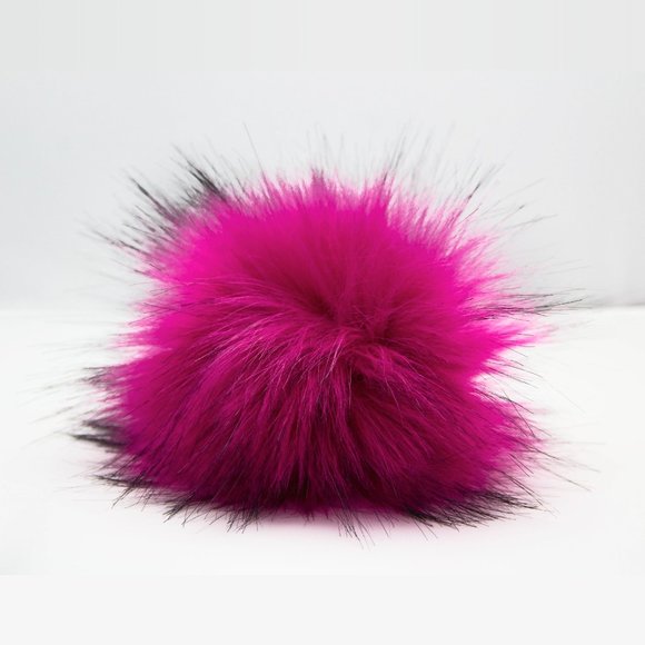 $6 Add-on Removable Hot Pink Pompom with Snap - Picture 1 of 1